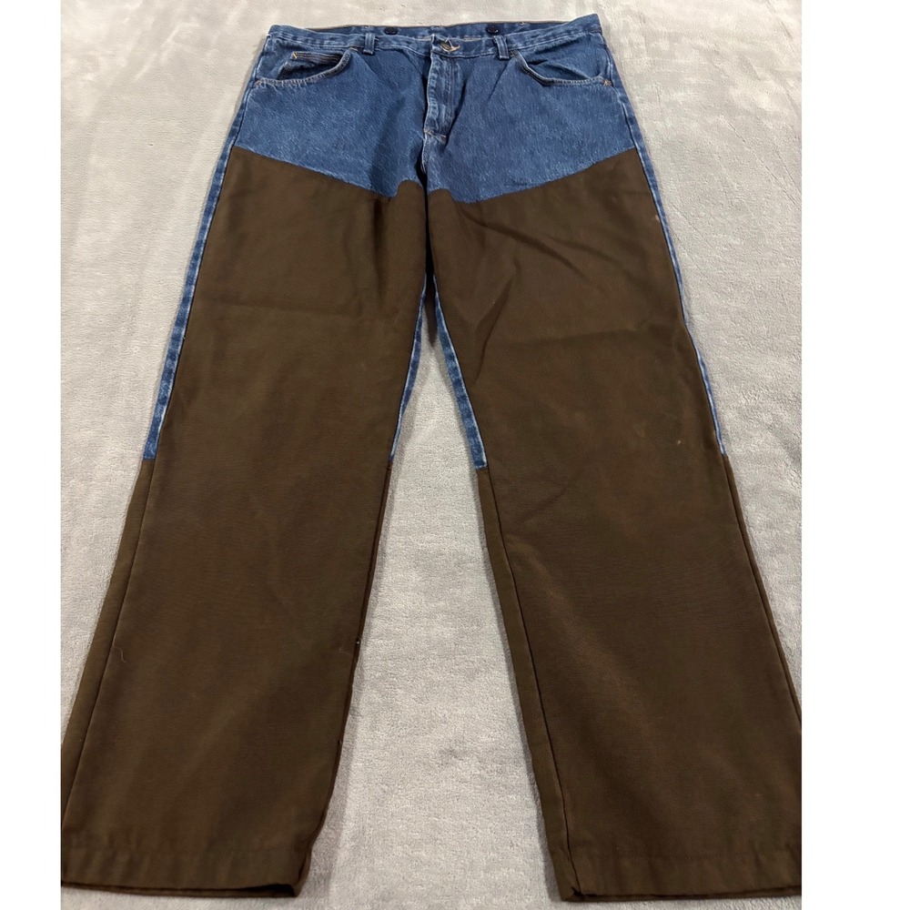 Wrangler ProGear Upland Hunting Jeans 40x32 Blue Brown Nylon Overlay PG101AN